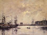 Eugene Boudin, The Port of Le Havre(Dock of La Barre)